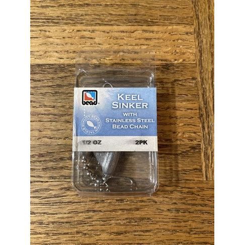 Bead Keel Sinker w/ SS Bead Chain 1/2oz 2pk