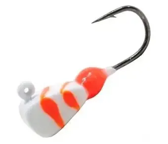 CLAM DROP KICK JIG SZ10 WHITE/ORANGE SWIRL