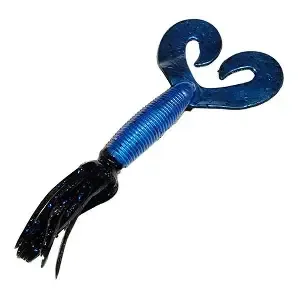 Chompers Skirt Grub 4" Black/Blue Flake