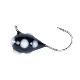 Clam Drop Jig XL #12 1/64oz Black Glow White Spot
