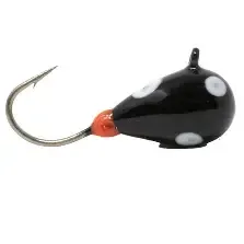 Clam Drop Jig 1/64 Black Glow Dot, 112616