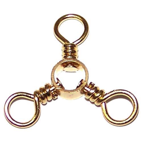 Eagle Claw 3-Way Swivel Brass 2pk #2/0