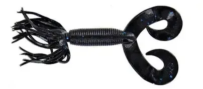 Gary Yamamoto D/T H-Grub 5" Black w/ LG Blue Flake