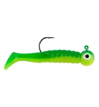 JOHNSON SWIMMING PADDLETAILS 5PK 2" 1/8OZ CHRT/GRN