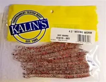 Kalin&#39;s Weenie Worm 4.5&quot; Hot Mama