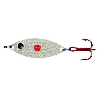 PK LURES SPOON 1/8OZ RED DOT GLOW NICKEL BACK