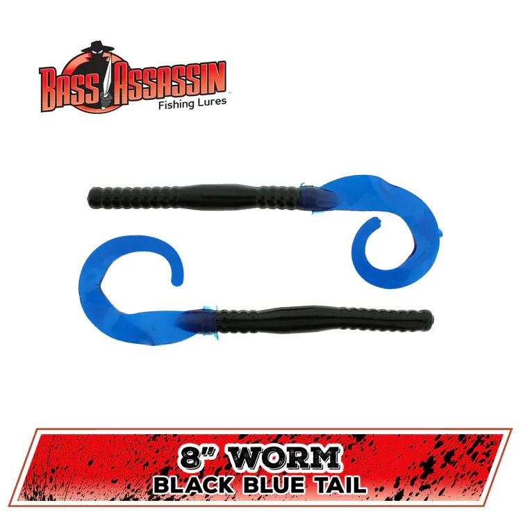 bass assassin  worm 8 black/blue