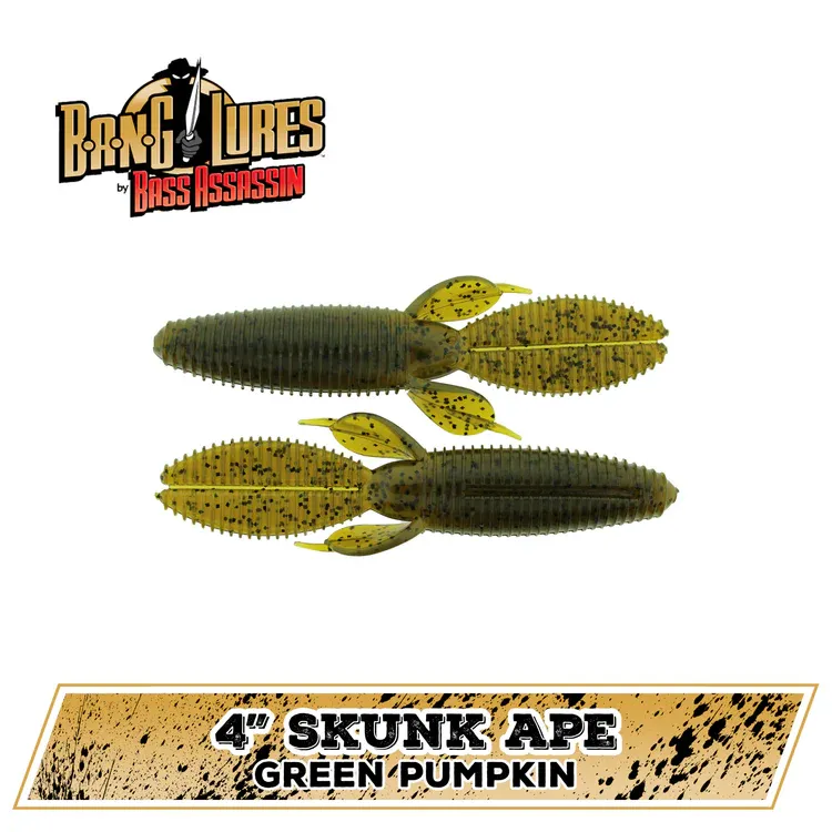 bass assassin litl skunk ape 4.25 green pumpkin
