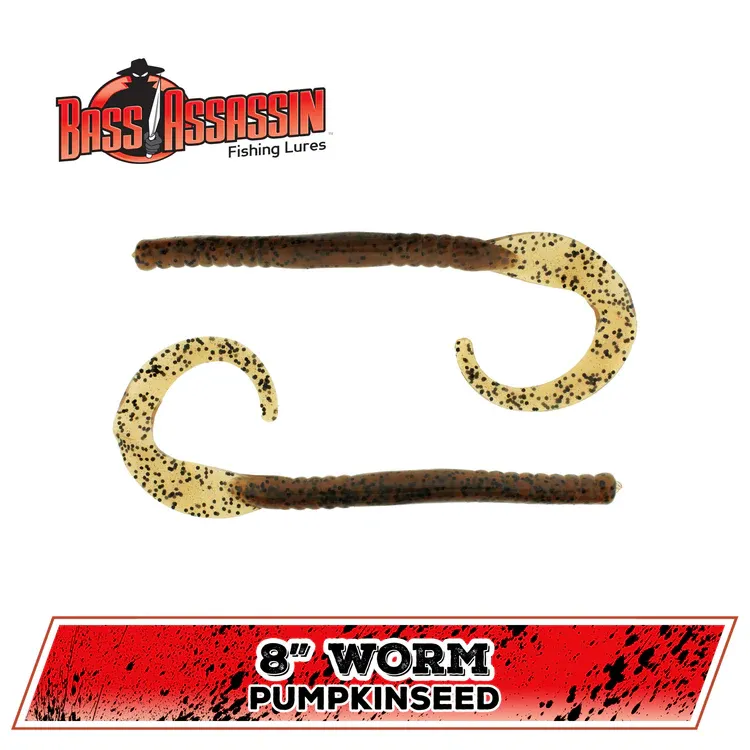 bass assassin  worm 8 pumpkin seed