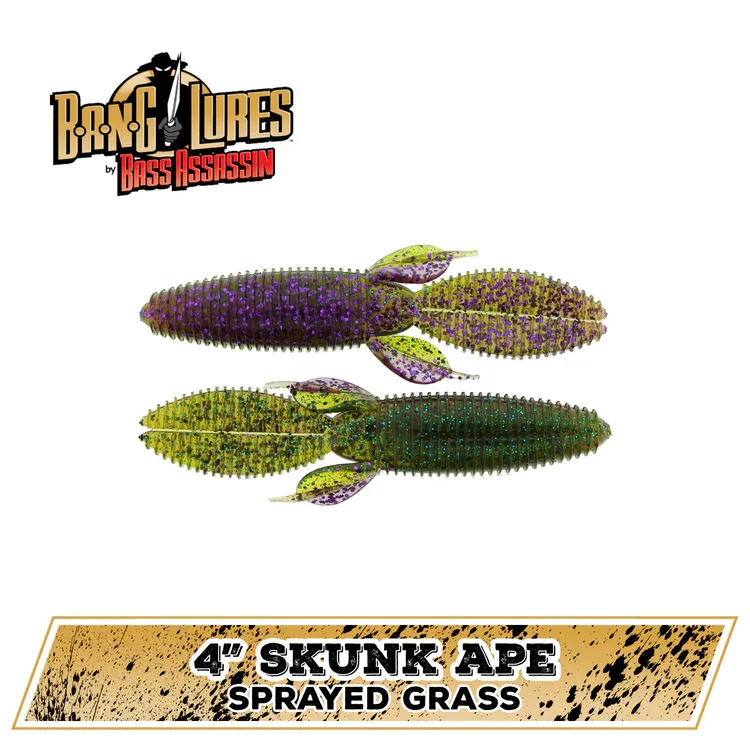 bass assassin litl skunk ape 4.25 sparyed grass
