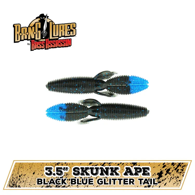 bass assassin litl skunk ape black /blue glitter