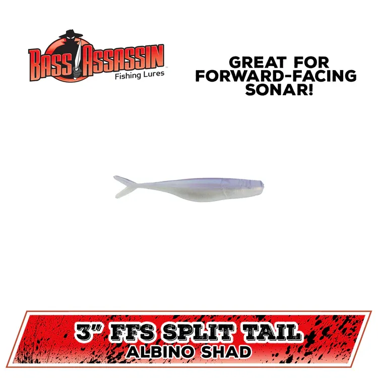 bass assassin spilt tail 3" albino shad