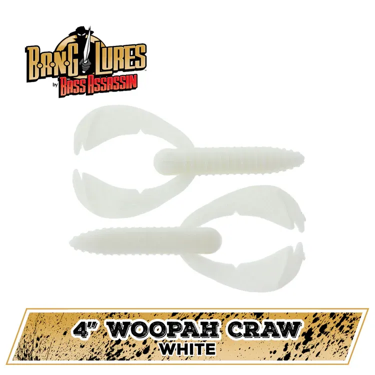 bass assassin woopah craw 4" white