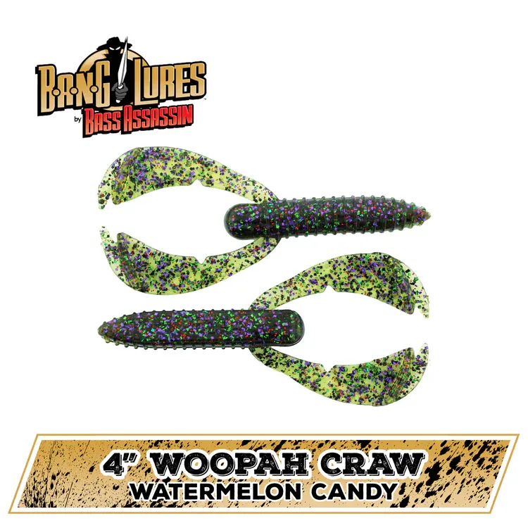 bass assassin woopah craw 4" watermelon candy