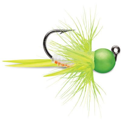 VMC Tungsten Bullfly Jigs 1/64 Green Orange Glow, 142874