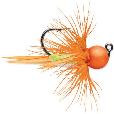 VMC Tungsten Bullfly Jig 1/32 Orange Chartreuse Glow, 143024