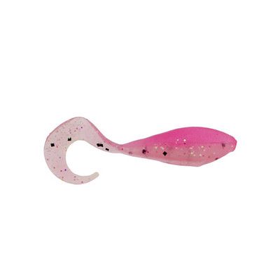 panfish assassin curl shad 2" pink ghost