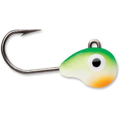 tungsten fly jig 1/16 green orange glow