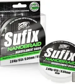 Sufix Nanobraid Nanofilament Braid 150yds 6lb Aqua Camo