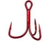 Berkley Fusion19 Med Shank EWG Treble Hook SZ6 Red 8ct