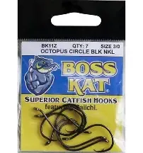 Boss Kat Octopus Circle Hook 3/0 BK11Z Blk Nickle