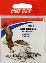 Eagle Claw Aberdeen Light Wire Panfish #6 Bronze Qty 10