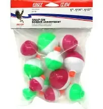 EAGLE CLAW ROUND BOBBER 12PK ASSORT