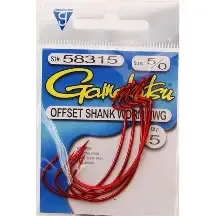 Gamakatsu Offset Shank Worm EWG #5 Red Qty 5