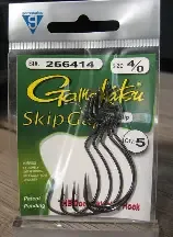 Gamakatsu Worm Skip Gap #4 Black Qty 5