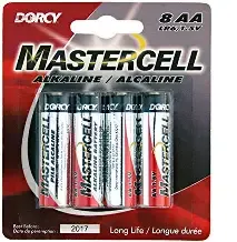Mastercell AA Batteries Qty. 8, 411628