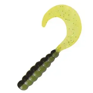 Kalins TripleThreat Grub 2'' Chartreuse Shad 10pk