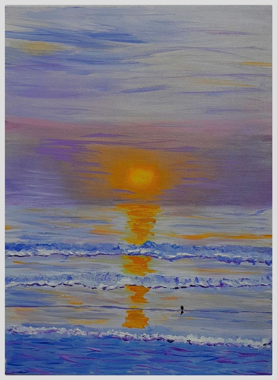 Sunset on the sea - Oil on canvas - 40x30- 2019