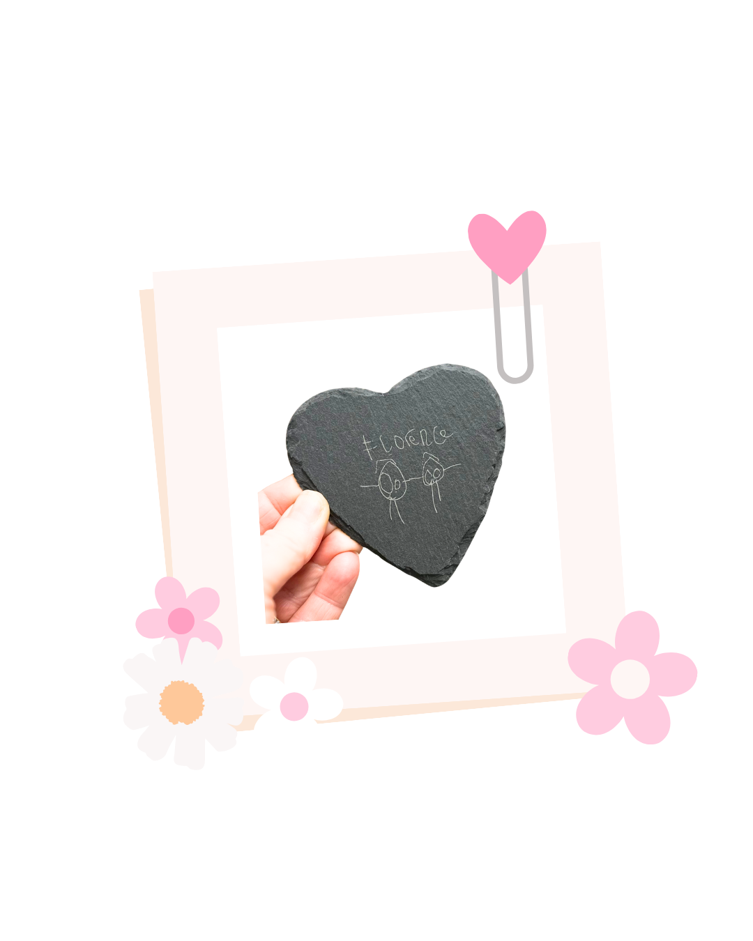 Engraved slate coaster