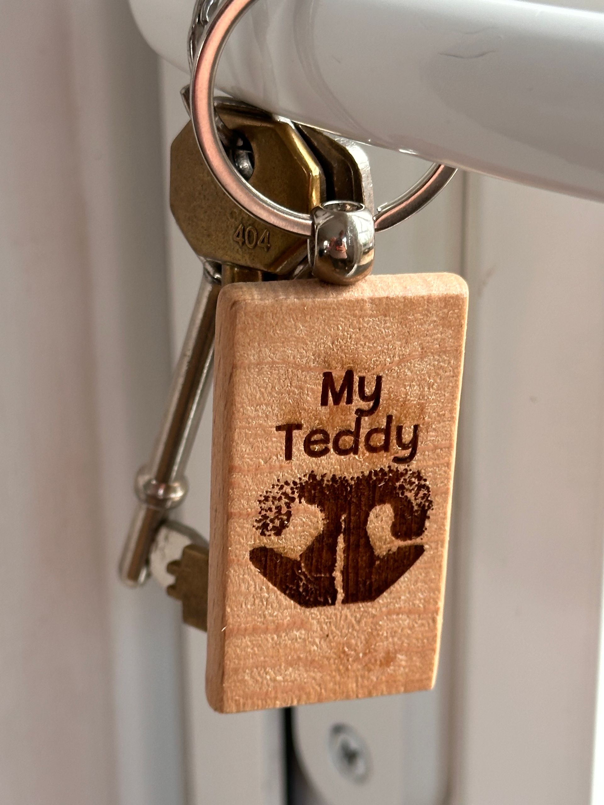 Wooden rectangle keyring