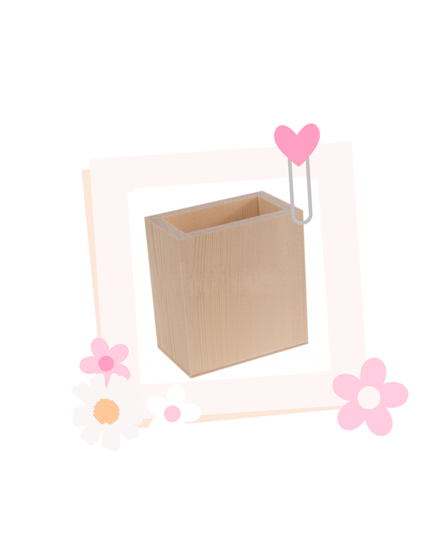 Personalised wooden pen pot