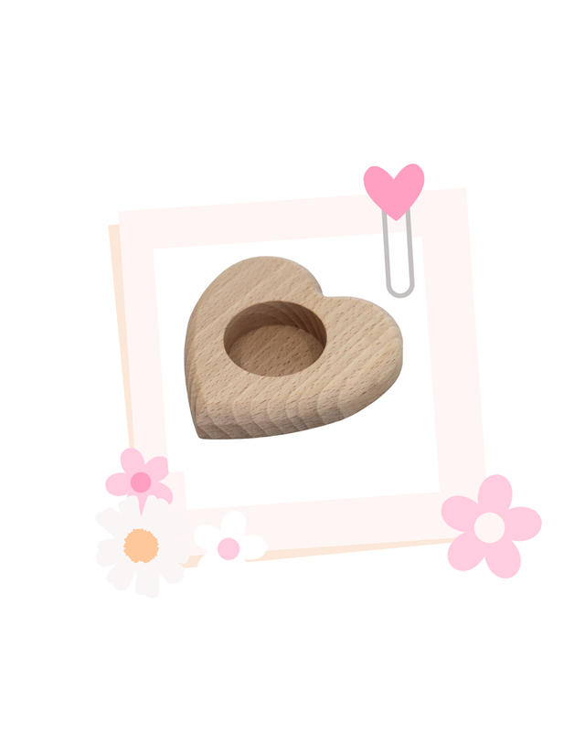 Personalised solid beech tealight holder