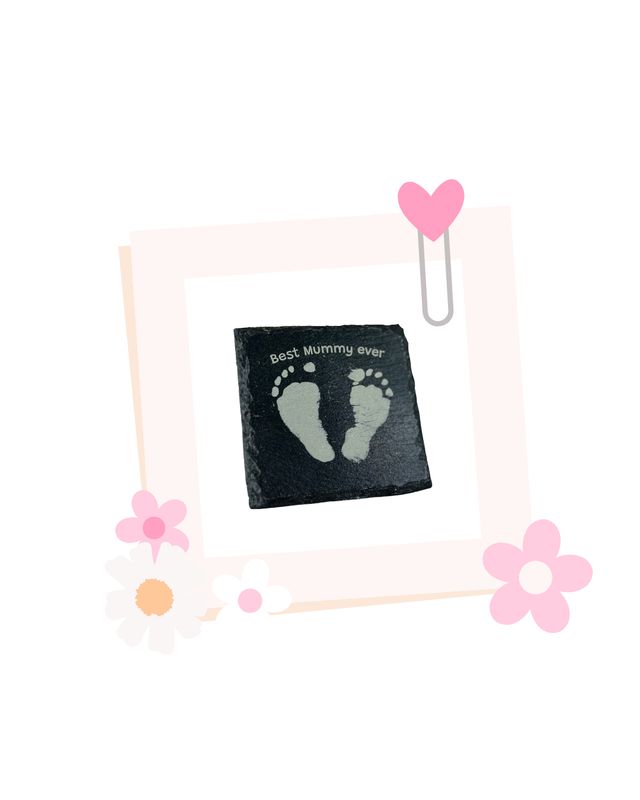 Engraved slate coaster