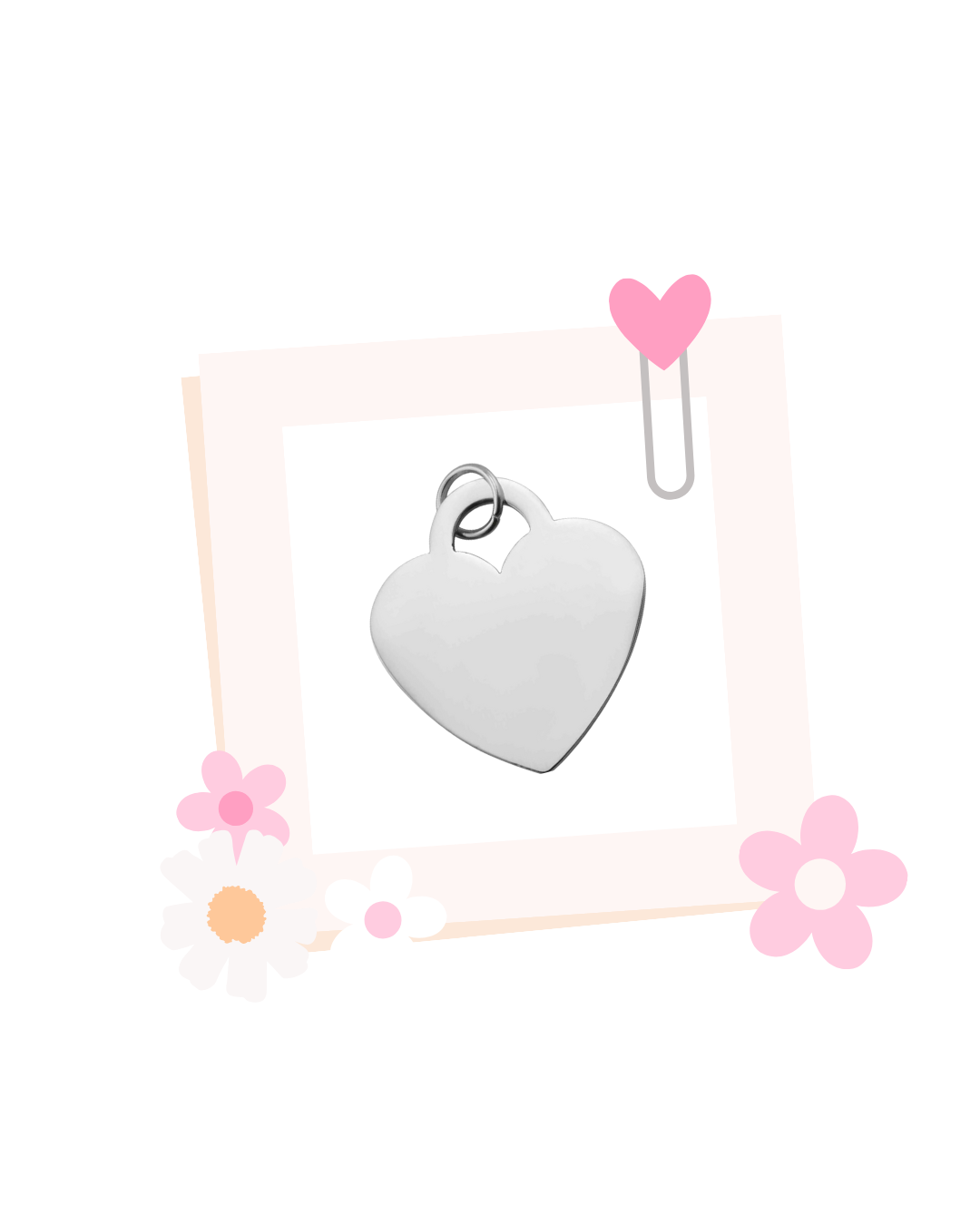 Large pendant heart incl. chain