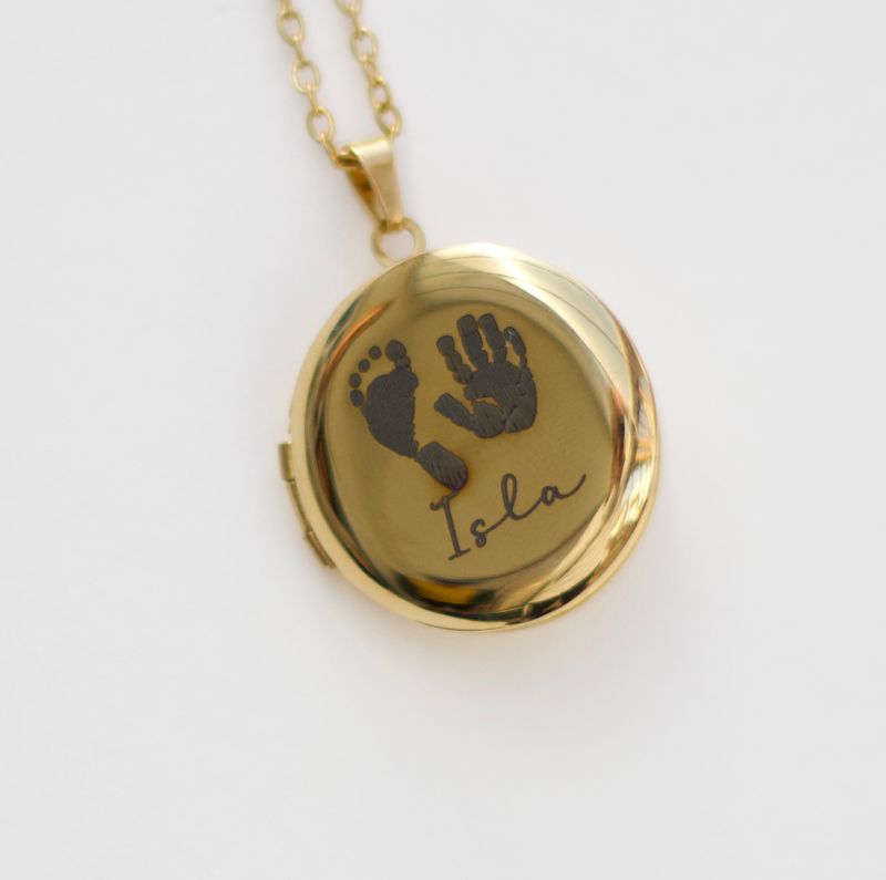Gold Round Locket Pendant