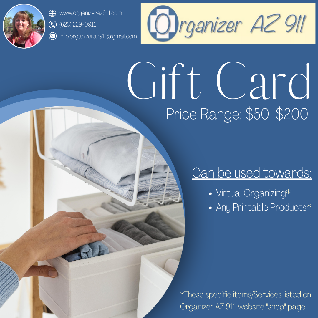 Organizing Gift Card