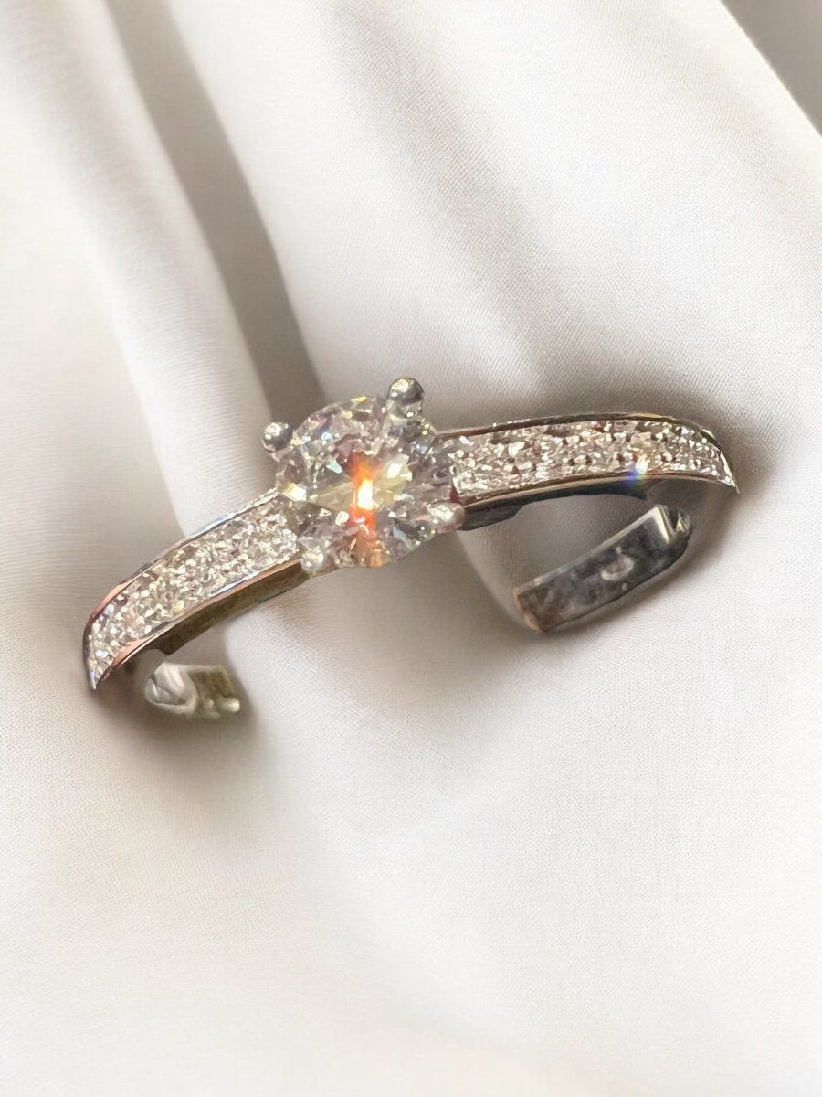Bague Diamants En  Pavage, Or Blanc 18 Carat