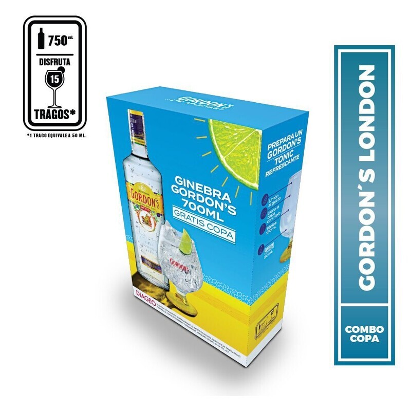 GINEBRA GORDONS 750ML + COPA