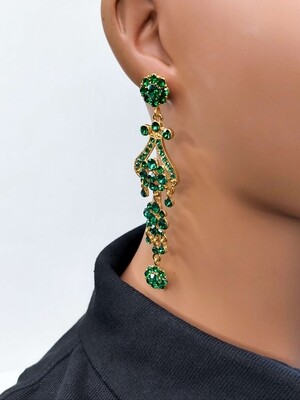 Liz Tow-Tone drop earrings - Green
