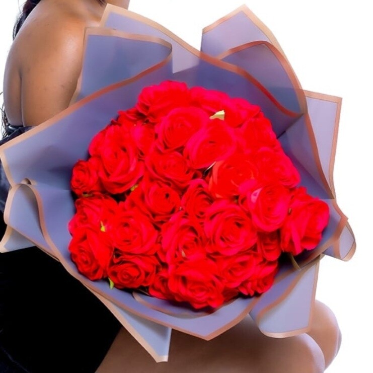 RED Silk Rose Bouquet
