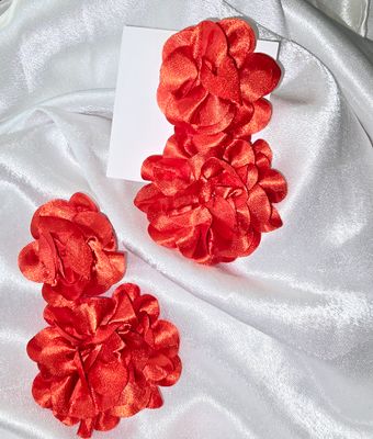 Flower Bomb Earrings - RED