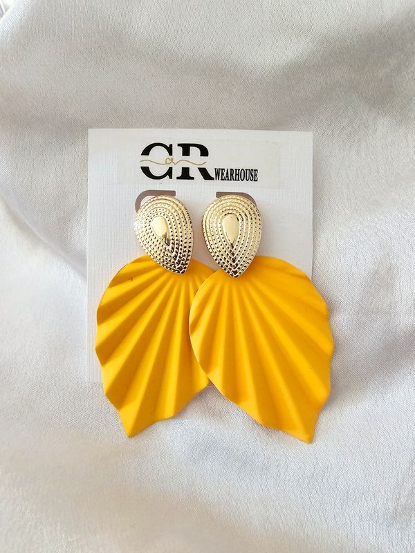 Tropical Palm Earrings - YELLOW
