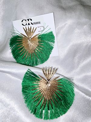 Fan Fair Earrings - GREEN
