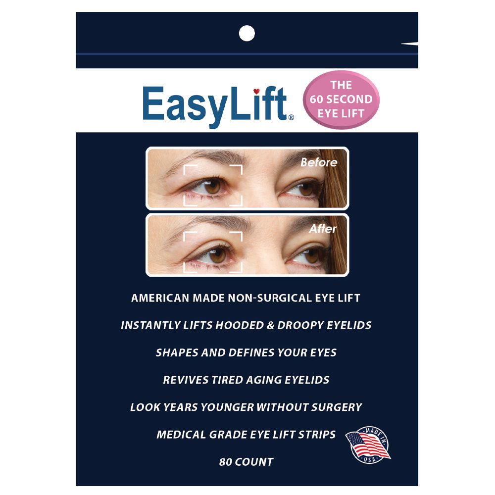 EasyLift The Original 60 Second Eye Lift Tape Strips | Upper Eyelid Lifter for Hooded or Droopy Eyes | As Seen On TV | Hypoallergenic, Lab Tested Safe | Made in the USA