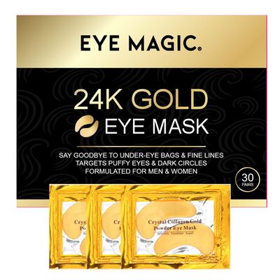 24K Gold Eye Mask – Collagen Under Eye Patches for Puffiness, Dark Circles &amp; Wrinkles – Hydrating Anti-Aging Eye Gels (1 pair)