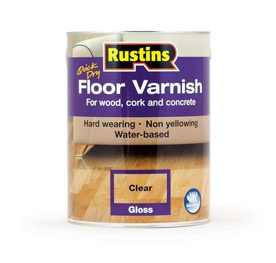 Rustins QD Floor Varnish Gloss Clear 1ltr